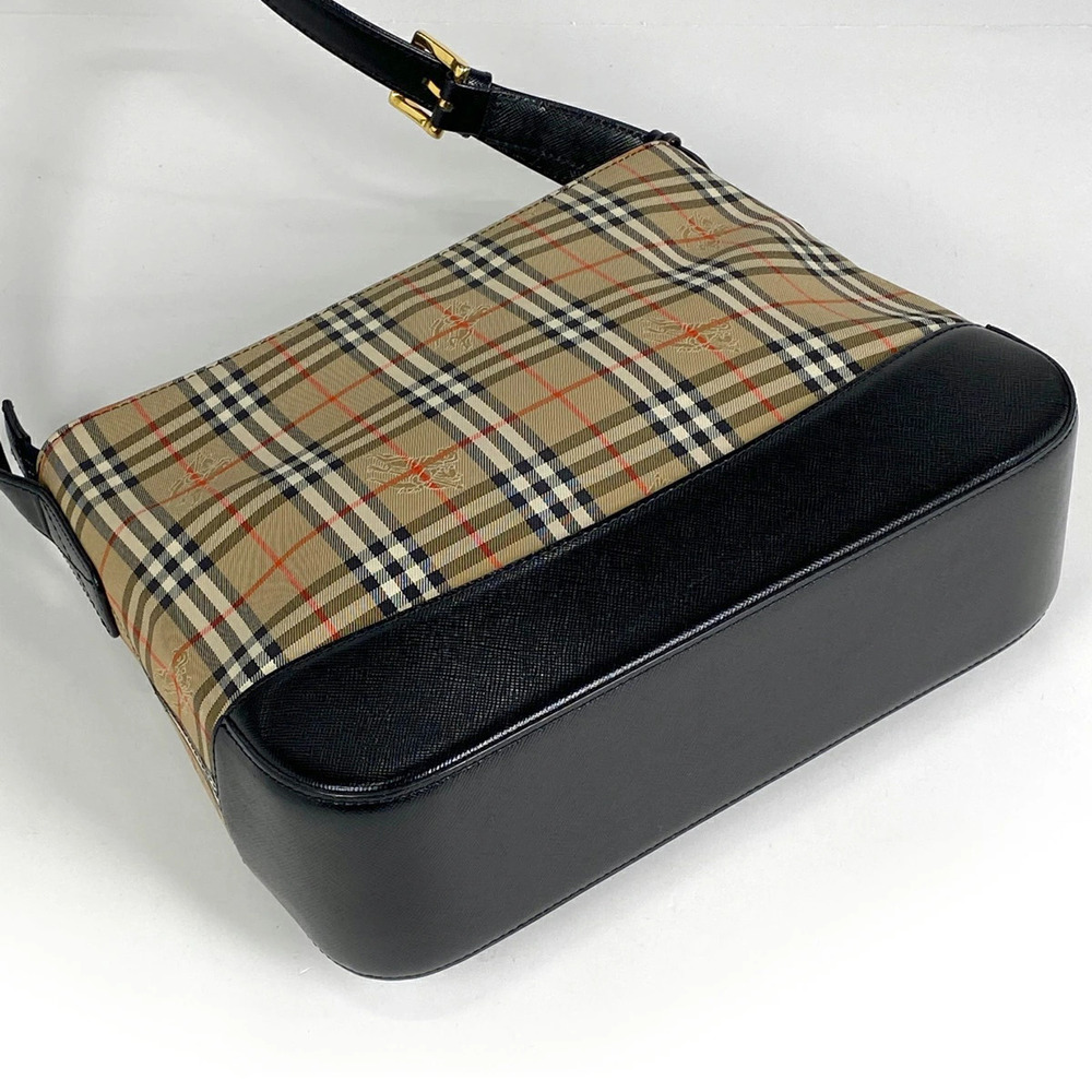 Burberry Check Shoulder Bag Crossbody Nova Logo Canvas Beige - Picture 2 of 7